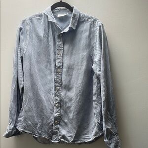 Blue Casual Button Down Shirt with Relaxed Fit